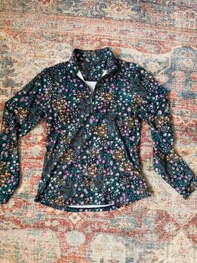 Bad Birdie Women’s Floral Quarter-Zip Pullover (size S)
